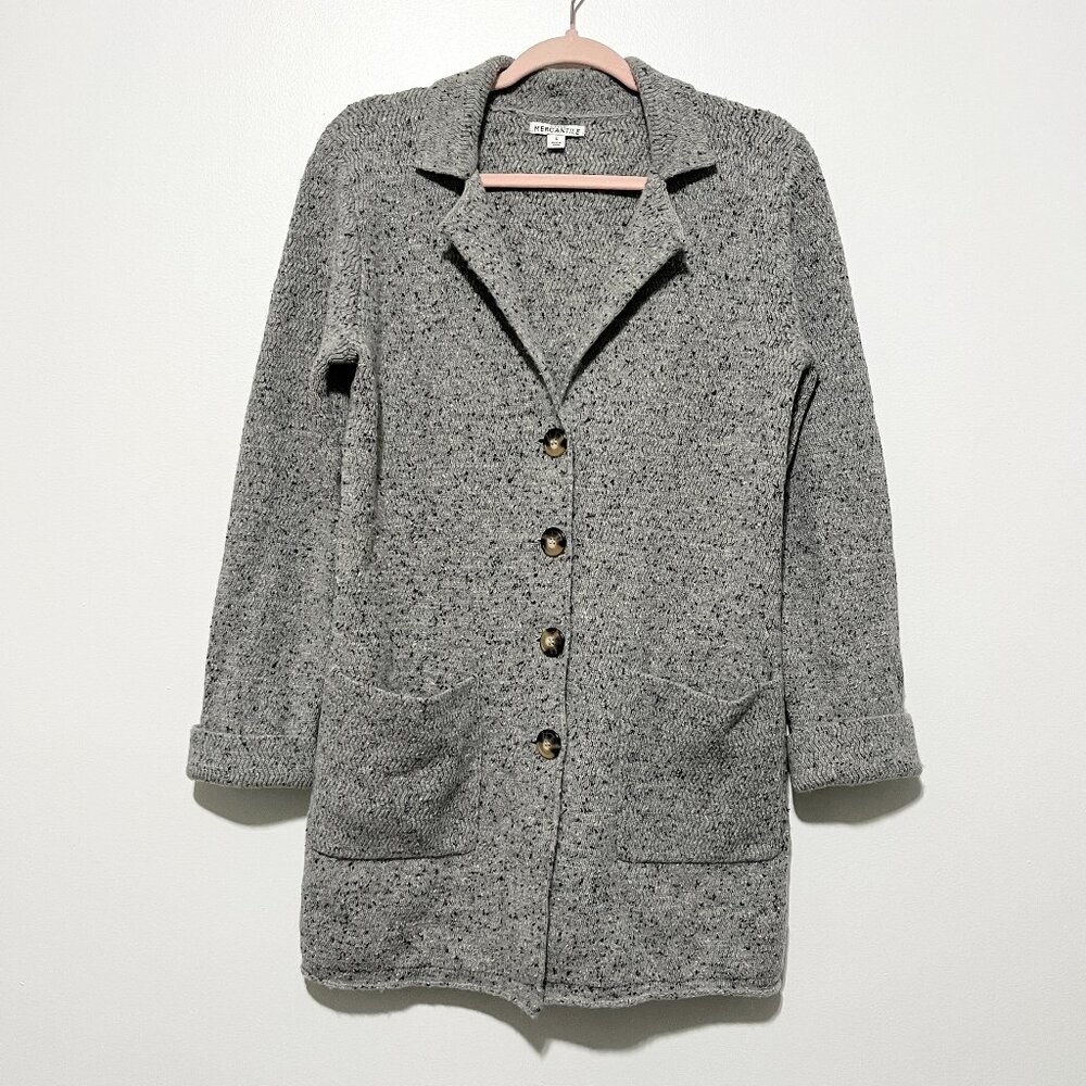 J Crew Womens Donegal Lambs Wool Sweater Coat Cardigan S Gray Lagom Quiet Luxury
